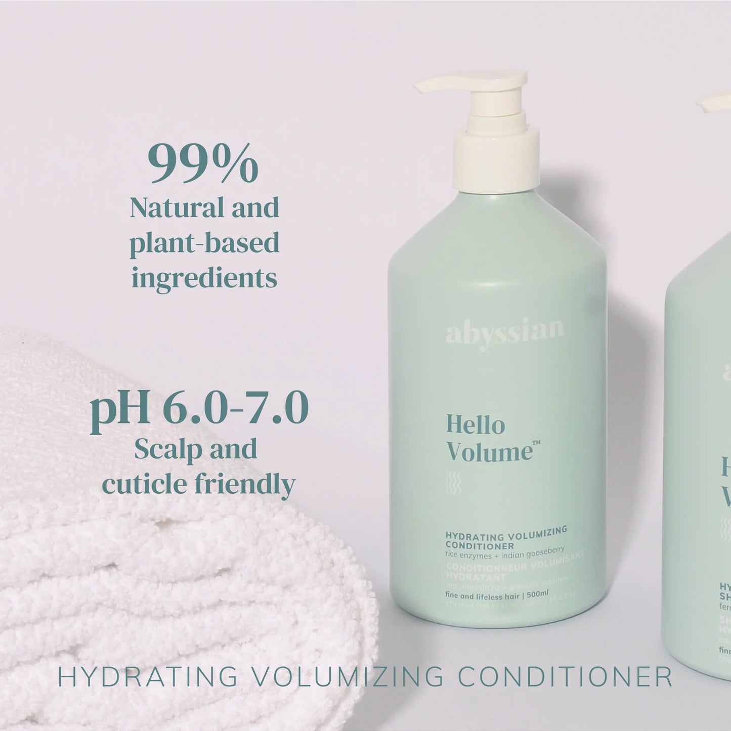 Abyssian Hydrating Volumizing Shampoo & Hydrating Volumizing Conditioner 1+1 Set 防脫豐盈、零扁塌! (各500ml) 鋸棕櫚防脫豐盈洗護套裝𖤐