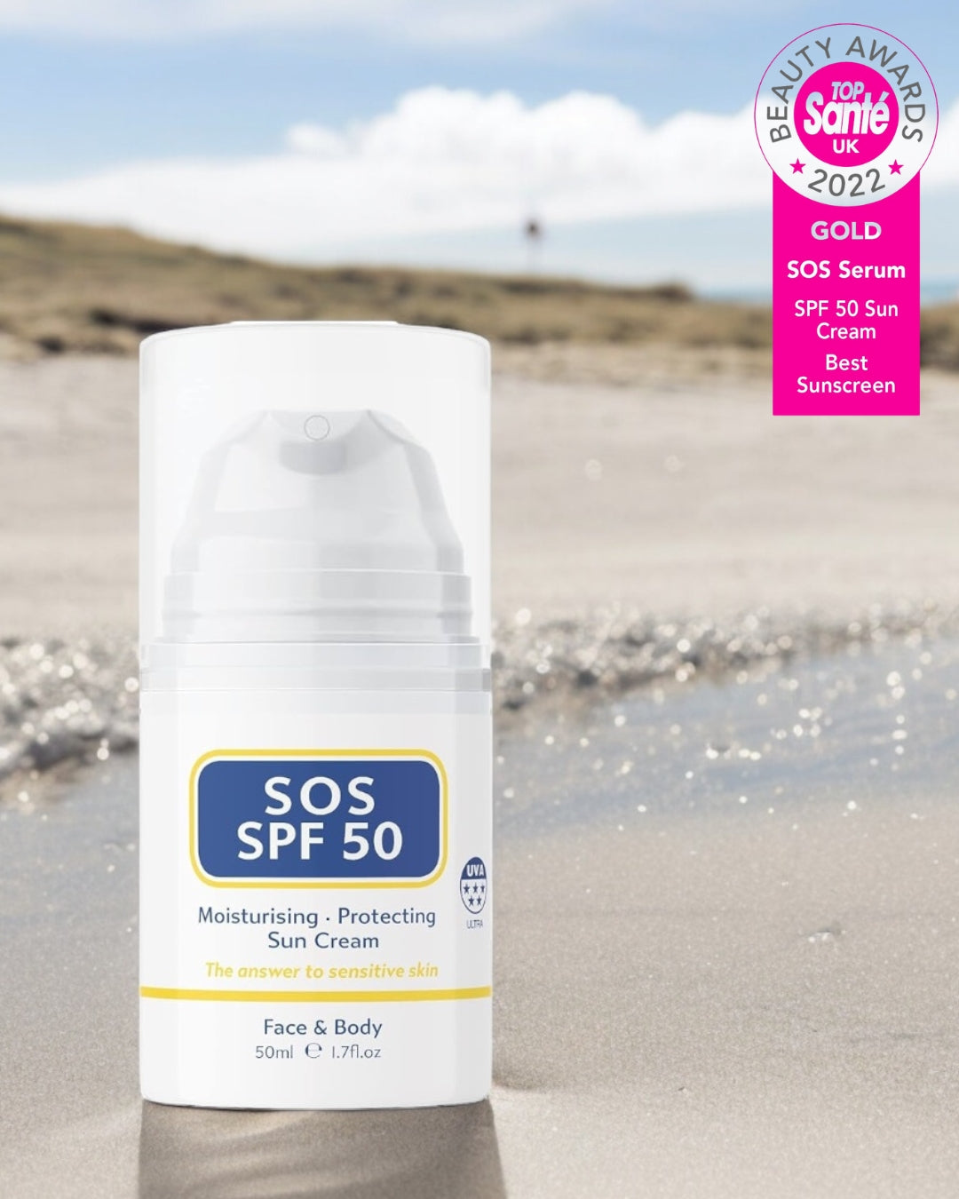 SOS SPF50 純素防藍光完美配方防曬霜 (含活性植物幹細胞) 防護 UVA/UVB ok!