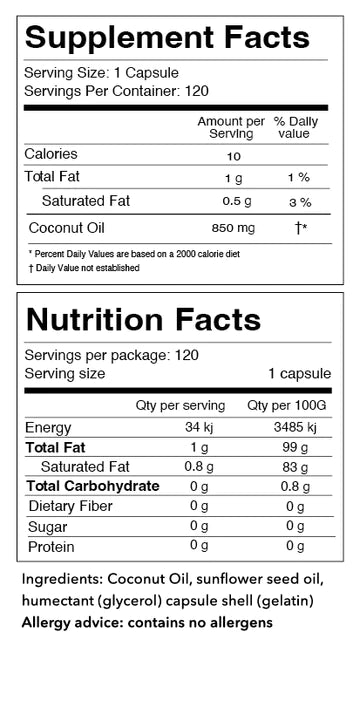 Tonik 椰子油【美肌護髮】澳洲有機椰子油膠囊 (120粒) Tonik No.1 Coconut Oil Capsules