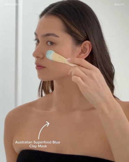 【組合優惠🏆屢獲殊榮：澳洲頂級原料 平衡油水平衡、緩解肌膚炎症、改善乾燥粗糙、淡化色素沉澱】澳洲超級食物亮膚粉藍泥面膜 & 澳洲木槿花櫻桃草莓保濕水凝啫喱／面膜 各100ml