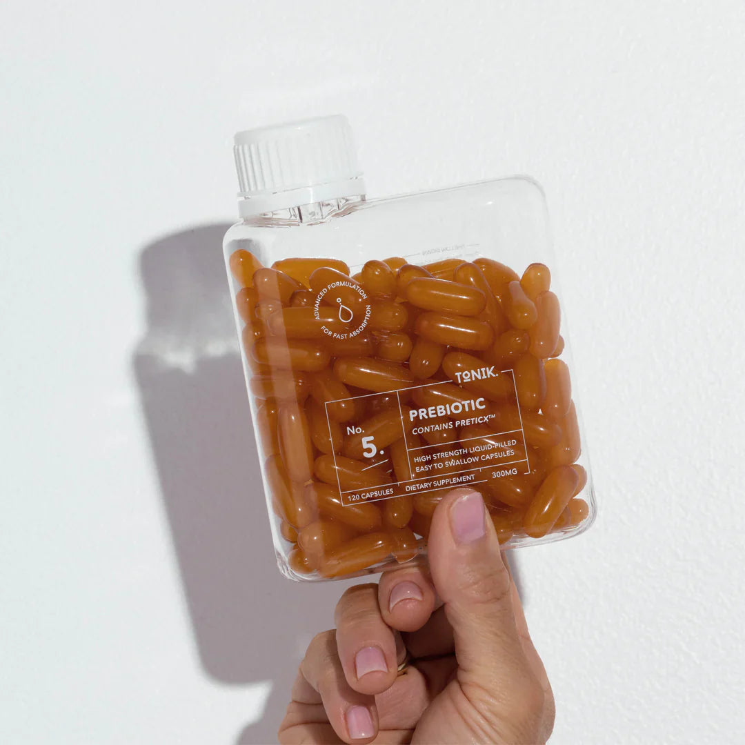 Tonik 澳洲【優雅溫和排毒組合】有機蘋果醋膠囊 ＆ 益生元膠囊 (各120粒) Tonik No.5 Prebiotic Capsules and Tonik No.2 Apple Cider Vinegar Capsules Combo𖤐 [養成腸道健康好習慣]