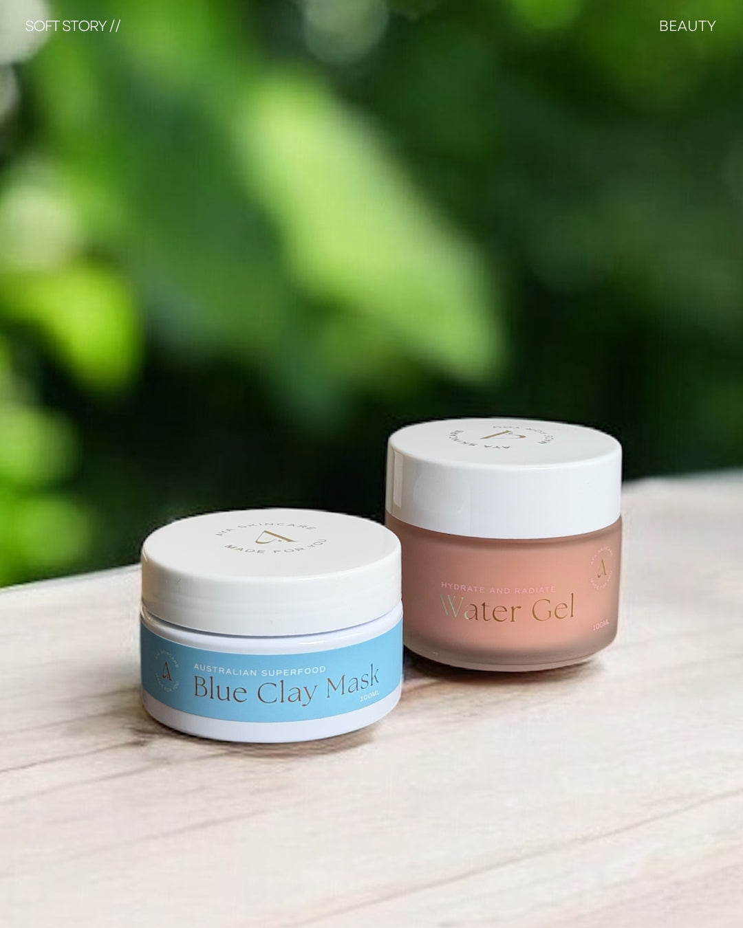 【組合優惠🏆屢獲殊榮：澳洲頂級原料 平衡油水平衡、緩解肌膚炎症、改善乾燥粗糙、淡化色素沉澱】澳洲超級食物亮膚粉藍泥面膜 & 澳洲木槿花櫻桃草莓保濕水凝啫喱／面膜 各100ml