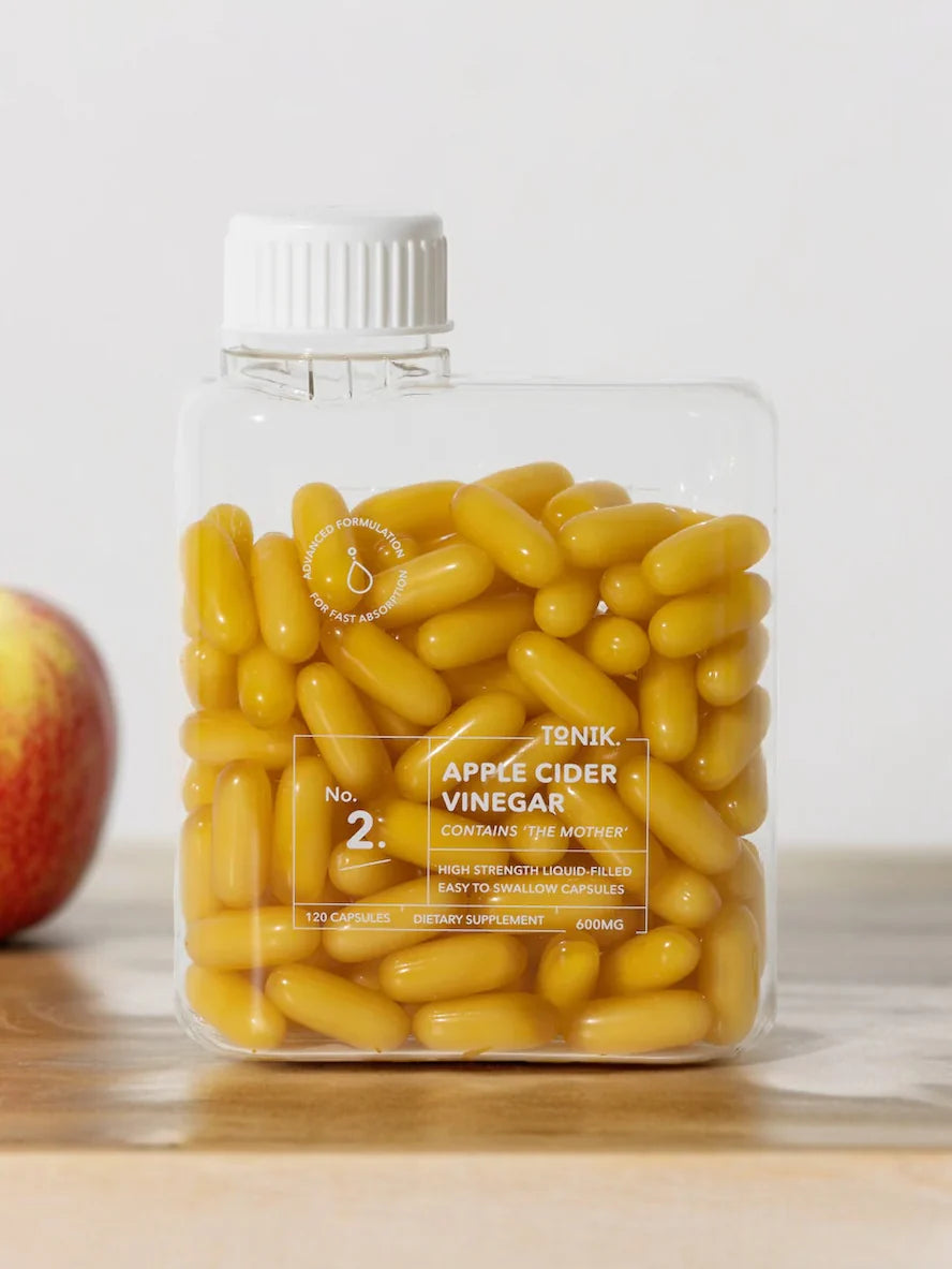 Tonik 澳洲【優雅溫和排毒組合】有機蘋果醋膠囊 ＆ 益生元膠囊 (各120粒) Tonik No.5 Prebiotic Capsules and Tonik No.2 Apple Cider Vinegar Capsules Combo𖤐 [養成腸道健康好習慣]