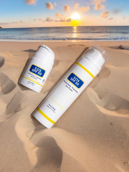 SOS SPF50 純素防藍光完美配方防曬霜 (含活性植物幹細胞) 防護 UVA/UVB ok！