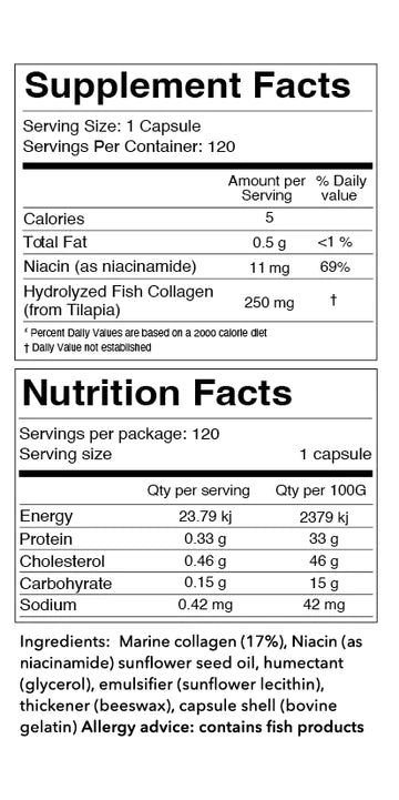 Tonik 膠原蛋白【零魚腥味！高吸收性】海洋膠原蛋白膠囊 (120粒) Tonik No.6 Marine Collagen Capsules