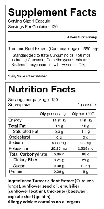 Tonik 薑黃【全面提高免疫力】澳洲有機薑黃膠囊 (120粒) Tonik No.3 Turmeric Capsules